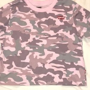Levi's pink camouflage crop top